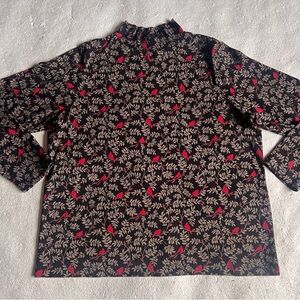 Croft & Barrow Cardinal Mock Neck Long Sleeve Top Shirt Women’s Size 1X